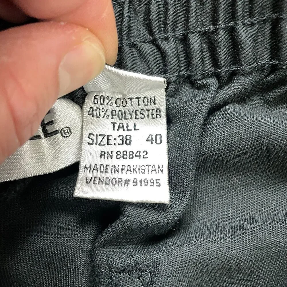 King Size Knockarounds Pants Mens 38 Tall Black Cotton Straight 33x40